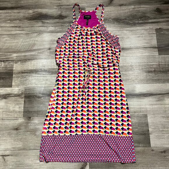 Laundry By Shelly Segal Sleeveless Waist Tie Midi Dress Multi Women’s Size S - Picture 2 of 10